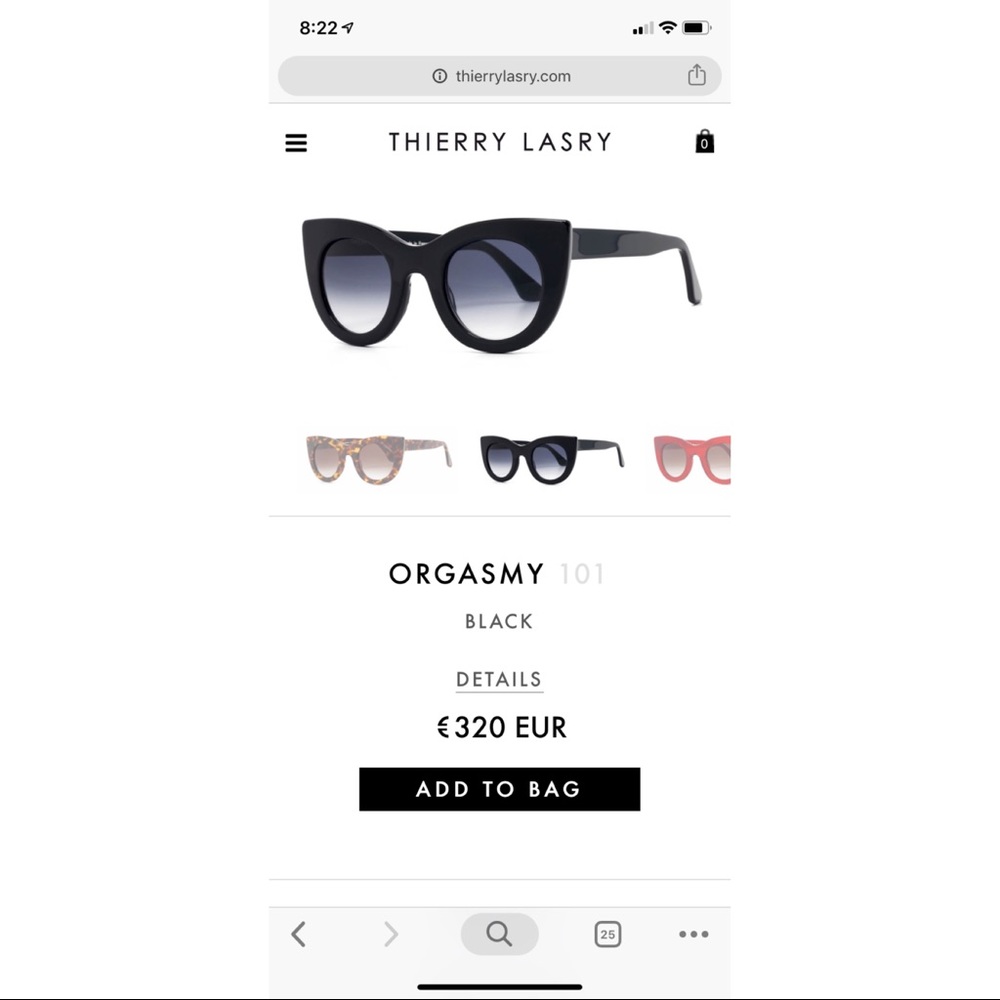 Thierry Lasry Black Orgasmy Cat Eye Sunglasses